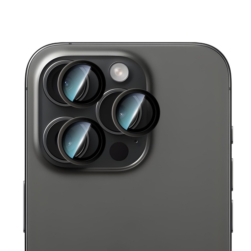 Apple iPhone 15 Pro Max CaseWorld Alloy Series Oleophobic Anti-Reflective Camera Lens Protector - 4