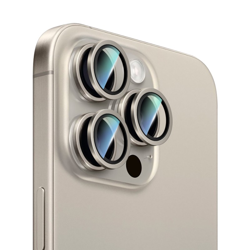 Apple iPhone 15 Pro Max CaseWorld Alloy Series Oleophobic Anti-Reflective Camera Lens Protector - 1