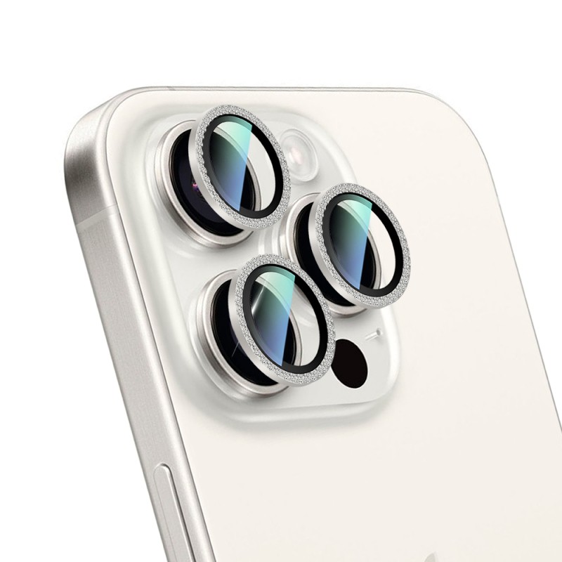 Apple iPhone 15 Pro Max CaseWorld Alloy Sparkling Diamond Serisi Taşlı Lens Koruyucu - 6