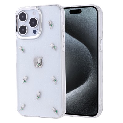 Apple iPhone 15 Pro Max Kılıf Airbag Tasarımlı Simli Şeffaf Zore Kutup Kapak - 2