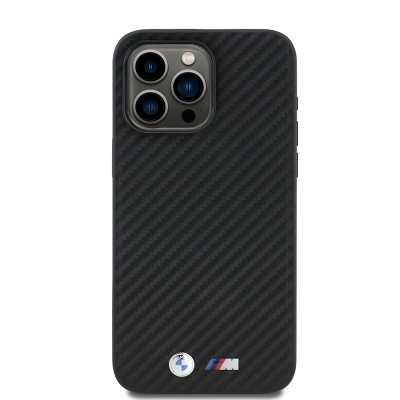 Apple iPhone 15 Pro Max Kılıf BMW Orjinal Lisanslı Karbon Fiber Tasarımlı ve Metal Logolu PU Deri Kapak - 4