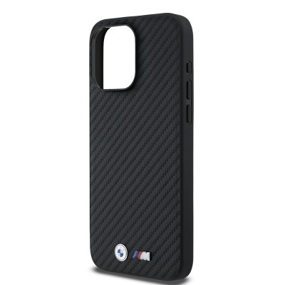 Apple iPhone 15 Pro Max Kılıf BMW Orjinal Lisanslı Karbon Fiber Tasarımlı ve Metal Logolu PU Deri Kapak - 7