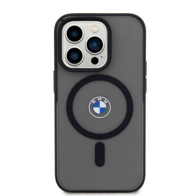 Apple iPhone 15 Pro Max Kılıf BMW Orjinal Lisanslı M-safe Şarj Özellikli IML Baskı Logolu Buzlu Mat Kapak - 12