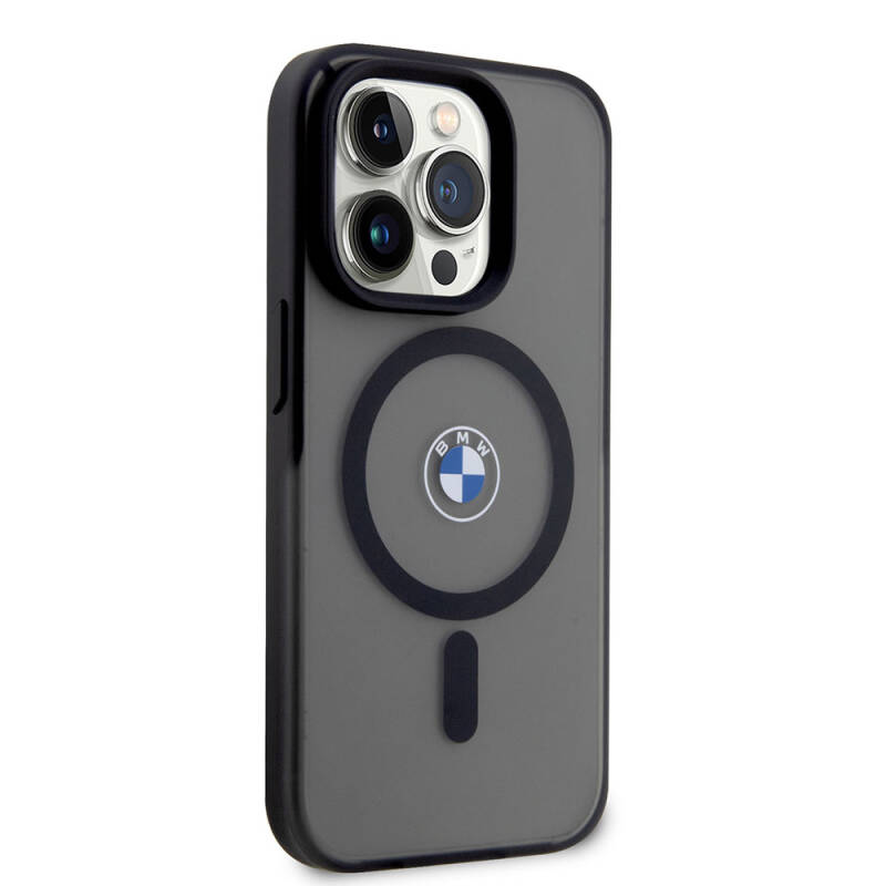 Apple iPhone 15 Pro Max Kılıf BMW Orjinal Lisanslı M-safe Şarj Özellikli IML Baskı Logolu Buzlu Mat Kapak - 13