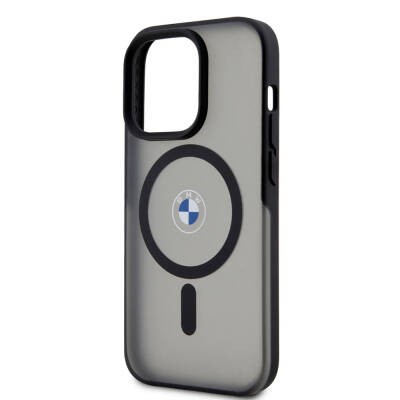 Apple iPhone 15 Pro Max Kılıf BMW Orjinal Lisanslı M-safe Şarj Özellikli IML Baskı Logolu Buzlu Mat Kapak - 15