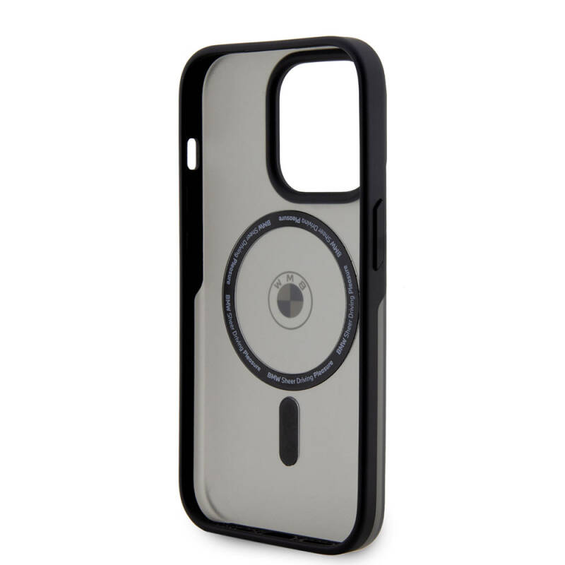 Apple iPhone 15 Pro Max Kılıf BMW Orjinal Lisanslı M-safe Şarj Özellikli IML Baskı Logolu Buzlu Mat Kapak - 16