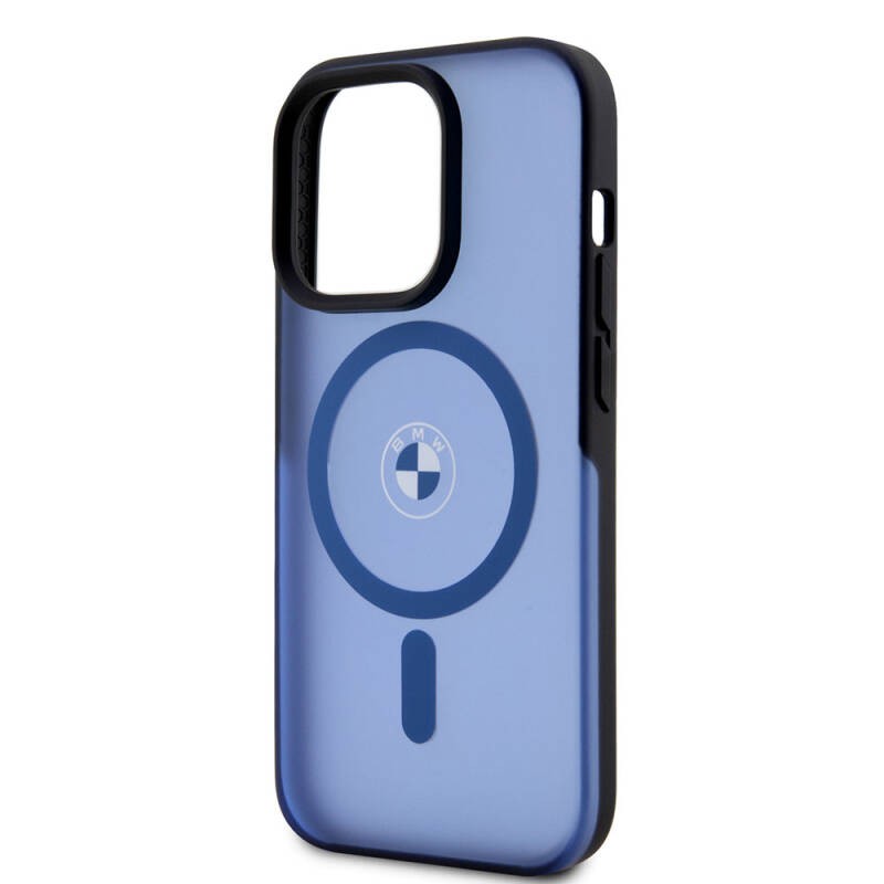 Apple iPhone 15 Pro Max Kılıf BMW Orjinal Lisanslı M-safe Şarj Özellikli IML Baskı Logolu Buzlu Mat Kapak - 7