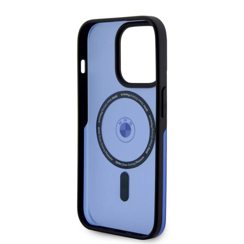 Apple iPhone 15 Pro Max Kılıf BMW Orjinal Lisanslı M-safe Şarj Özellikli IML Baskı Logolu Buzlu Mat Kapak - 8