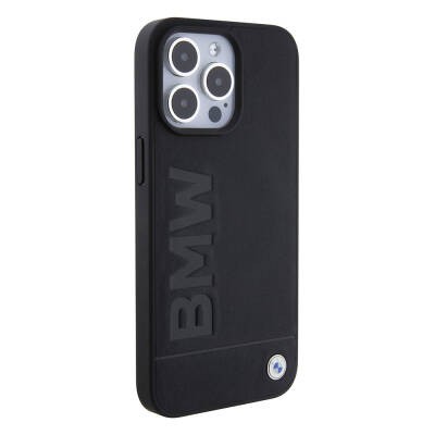 Apple iPhone 15 Pro Max Kılıf BMW Orjinal Lisanslı M-safe Şarj Özellikli Sıcak Damga Logolu Deri Kapak - 4