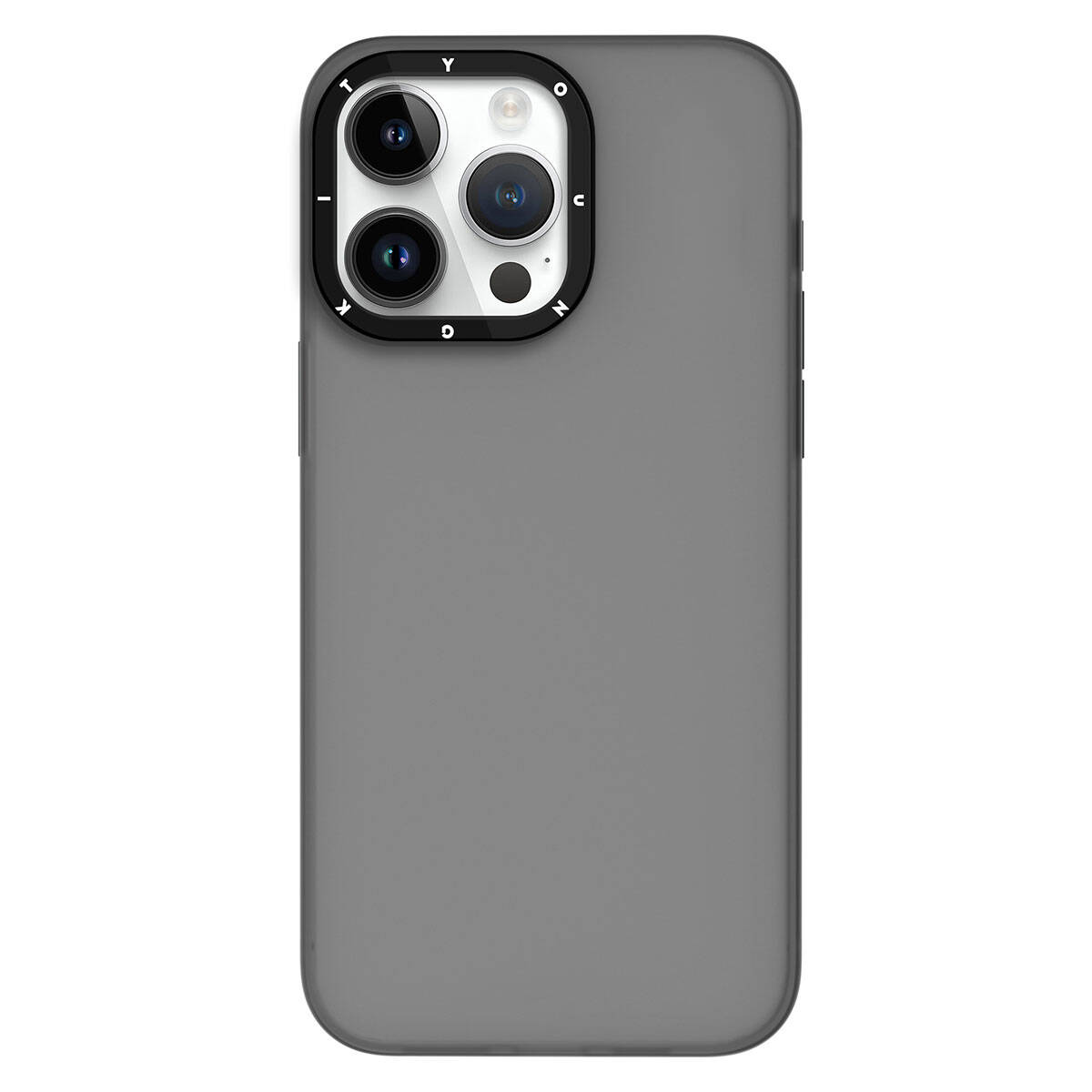 Apple iPhone 15 Pro Max Kılıf Buzlu Mat Tasarım Youngkit Hidden Sand Serisi Kapak - Gri