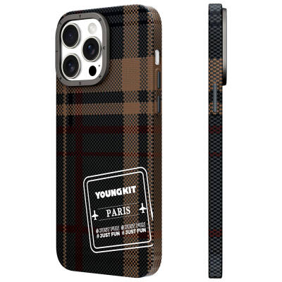 Apple iPhone 15 Pro Max Kılıf Ekose Desenli Youngkit Gezhi Serisi Kapak - 10