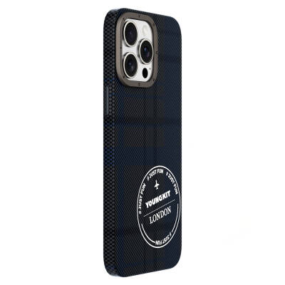 Apple iPhone 15 Pro Max Kılıf Ekose Desenli Youngkit Gezhi Serisi Kapak - 3