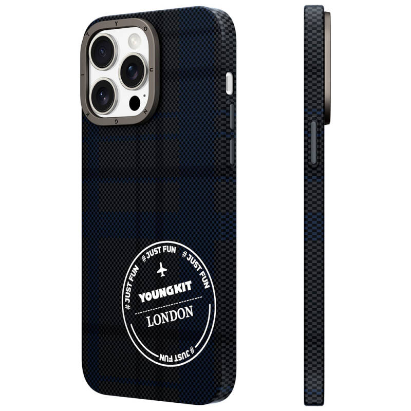 Apple iPhone 15 Pro Max Kılıf Ekose Desenli Youngkit Gezhi Serisi Kapak - 1