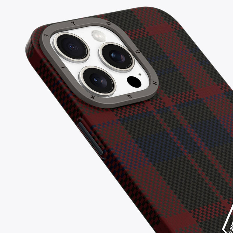 Apple iPhone 15 Pro Max Kılıf Ekose Desenli Youngkit Gezhi Serisi Kapak - 9