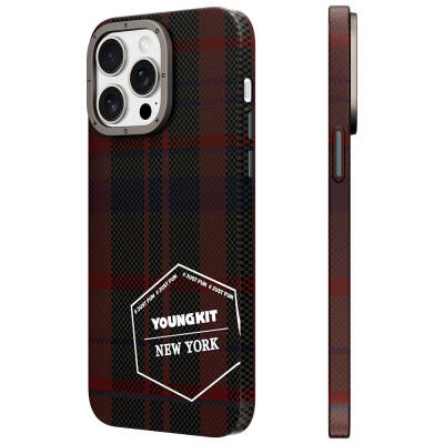 Apple iPhone 15 Pro Max Kılıf Ekose Desenli Youngkit Gezhi Serisi Kapak - 12