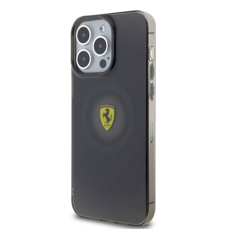 Apple iPhone 15 Pro Max Kılıf Ferrari Orjinal Lisanslı M-safe Şarj Özellikli Parçalanan Noktalar Desenli Kapak - 11