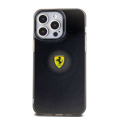 Apple iPhone 15 Pro Max Kılıf Ferrari Orjinal Lisanslı M-safe Şarj Özellikli Parçalanan Noktalar Desenli Kapak - 12