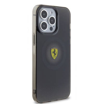 Apple iPhone 15 Pro Max Kılıf Ferrari Orjinal Lisanslı M-safe Şarj Özellikli Parçalanan Noktalar Desenli Kapak - 13