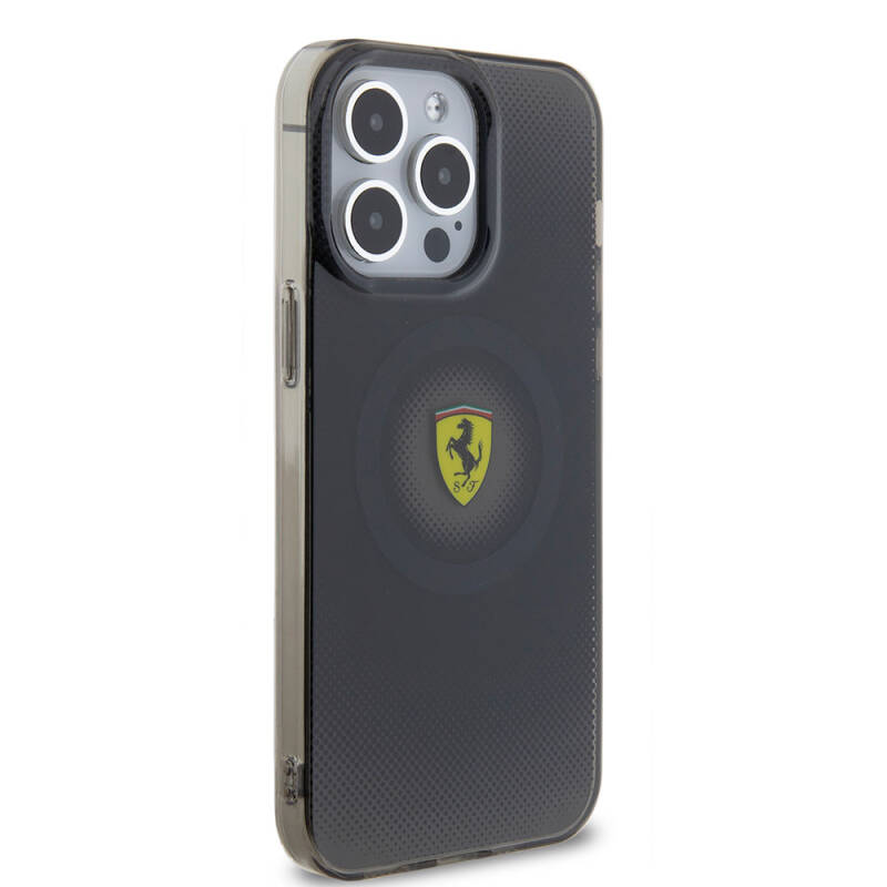 Apple iPhone 15 Pro Max Kılıf Ferrari Orjinal Lisanslı M-safe Şarj Özellikli Parçalanan Noktalar Desenli Kapak - 13