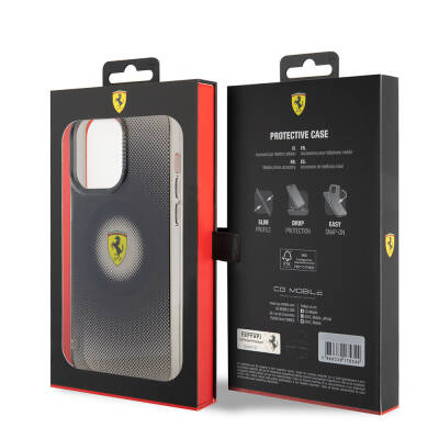 Apple iPhone 15 Pro Max Kılıf Ferrari Orjinal Lisanslı M-safe Şarj Özellikli Parçalanan Noktalar Desenli Kapak - 17