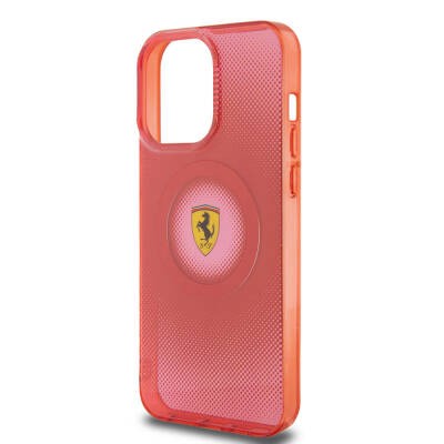 Apple iPhone 15 Pro Max Kılıf Ferrari Orjinal Lisanslı M-safe Şarj Özellikli Parçalanan Noktalar Desenli Kapak - 23