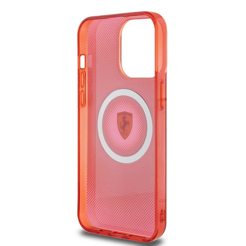 Apple iPhone 15 Pro Max Kılıf Ferrari Orjinal Lisanslı M-safe Şarj Özellikli Parçalanan Noktalar Desenli Kapak - 24