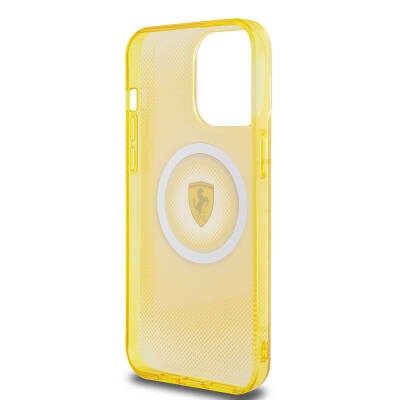 Apple iPhone 15 Pro Max Kılıf Ferrari Orjinal Lisanslı M-safe Şarj Özellikli Parçalanan Noktalar Desenli Kapak - 8