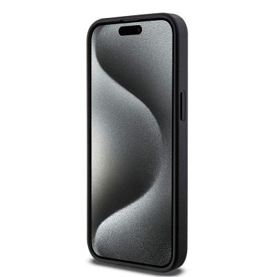 Apple iPhone 15 Pro Max Kılıf Guess Orjinal Lisanslı M-safe Şarj Özellikli PU Üçgen Logo 4G Desenli Kapak - 22