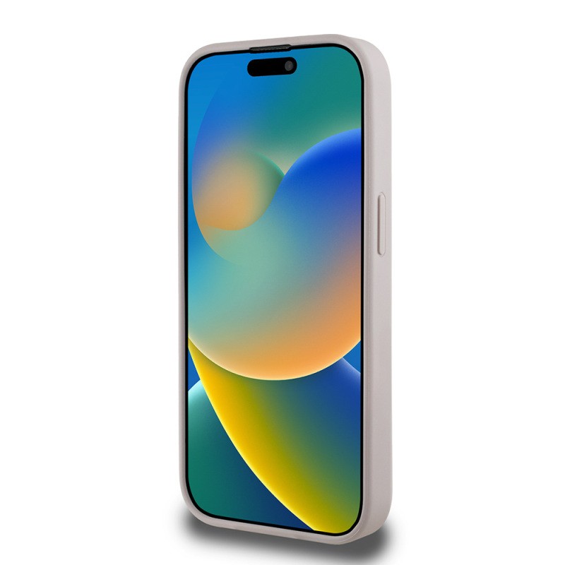 Apple iPhone 15 Pro Max Kılıf Guess Orjinal Lisanslı M-safe Şarj Özellikli Yazı Logolu Circle Classic Kapak - 22