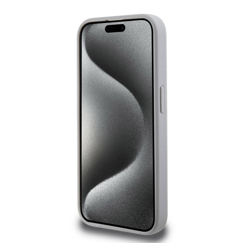 Apple iPhone 15 Pro Max Kılıf Hello Kitty Orjinal Lisanslı M-safe Şarj Özellikli Baskı Logolu Uyuyan Kitty Deri Kapak - 5