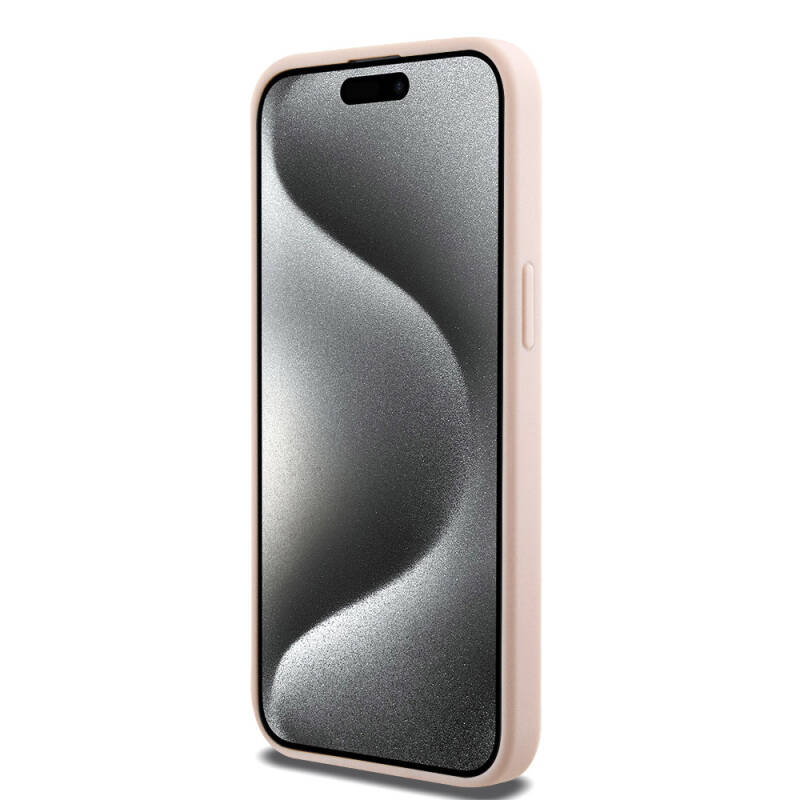 Apple iPhone 15 Pro Max Kılıf Hello Kitty Orjinal Lisanslı M-safe Şarj Özellikli Baskı Logolu Uyuyan Kitty Deri Kapak - 14