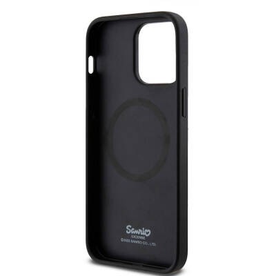 Apple iPhone 15 Pro Max Kılıf Hello Kitty Orjinal Lisanslı M-safe Şarj Özellikli Kitty Head Deri Kapak - 6