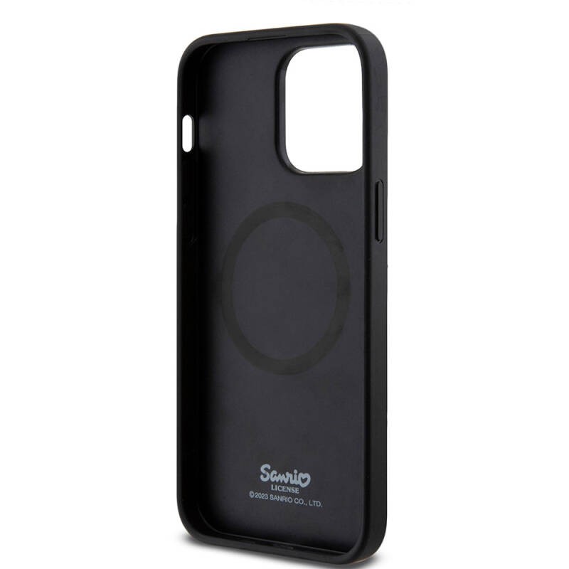 Apple iPhone 15 Pro Max Kılıf Hello Kitty Orjinal Lisanslı M-safe Şarj Özellikli Kitty Head Deri Kapak - 6