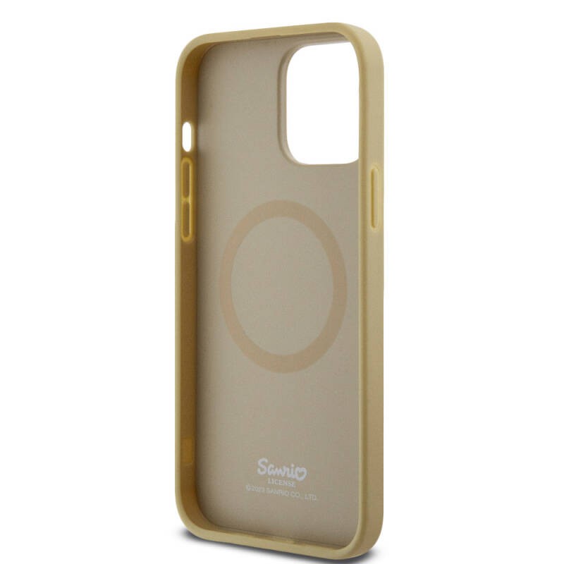 Apple iPhone 15 Pro Max Kılıf Hello Kitty Orjinal Lisanslı M-safe Şarj Özellikli Kitty Head Deri Kapak - 15