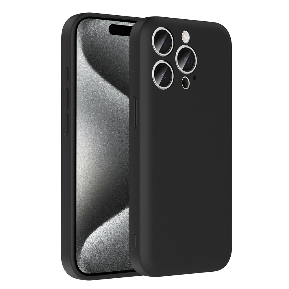 iPhone 15 Pro Max Kılıf Kamera Korumalı Kartlık Hazneli NXXA Vitra Kapak - Siyah