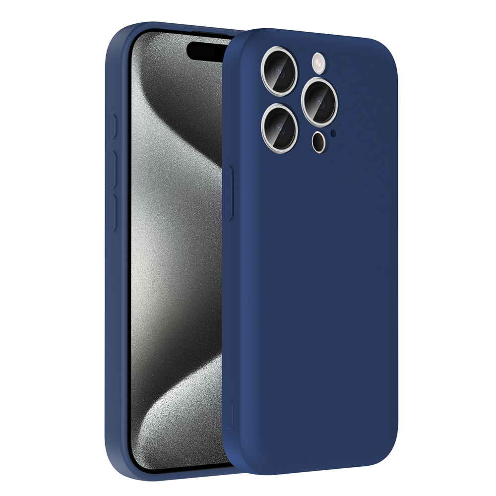 iPhone 15 Pro Max Kılıf Kamera Korumalı Kartlık Hazneli NXXA Vitra Kapak - Lacivert
