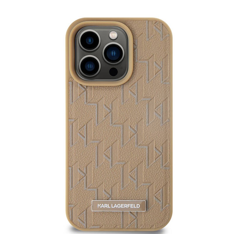 Apple iPhone 15 Pro Max Kılıf Karl Lagerfeld Orjinal Lisanslı M-safe Şarj Özellikli KL Yazılı Hot Stamp Kapak - 6