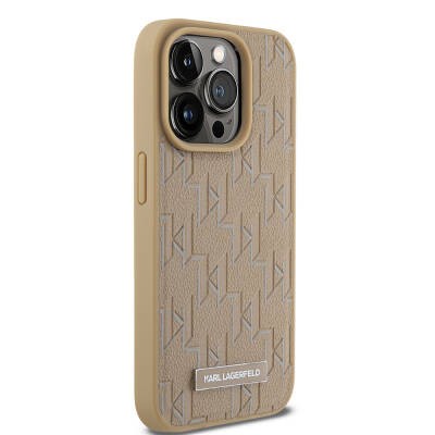 Apple iPhone 15 Pro Max Kılıf Karl Lagerfeld Orjinal Lisanslı M-safe Şarj Özellikli KL Yazılı Hot Stamp Kapak - 8