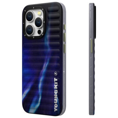 Apple iPhone 15 Pro Max Kılıf Kuzey Işıkları Desenli Youngkit Aurora Serisi Kapak - Youngkit