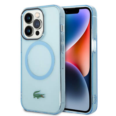 Apple iPhone 15 Pro Max Kılıf Lacoste Orjinal Lisanslı M-safe Şarj Özellikli Transparan Timsah Logo Baskılı Kapak - Lacoste