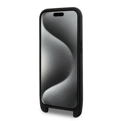 Apple iPhone 15 Pro Max Kılıf Lacoste Orjinal Lisanslı PU Pike Desenli Arka Yüzey Askılı İkonik Timsah Dokuma Logolu Kapak - 11