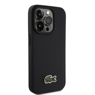Apple iPhone 15 Pro Max Kılıf Lacoste Orjinal Lisanslı PU Pike Desenli Arka Yüzey İkonik Timsah Dokuma Logolu Kapak + Type-C Kablo 1.5m - 4