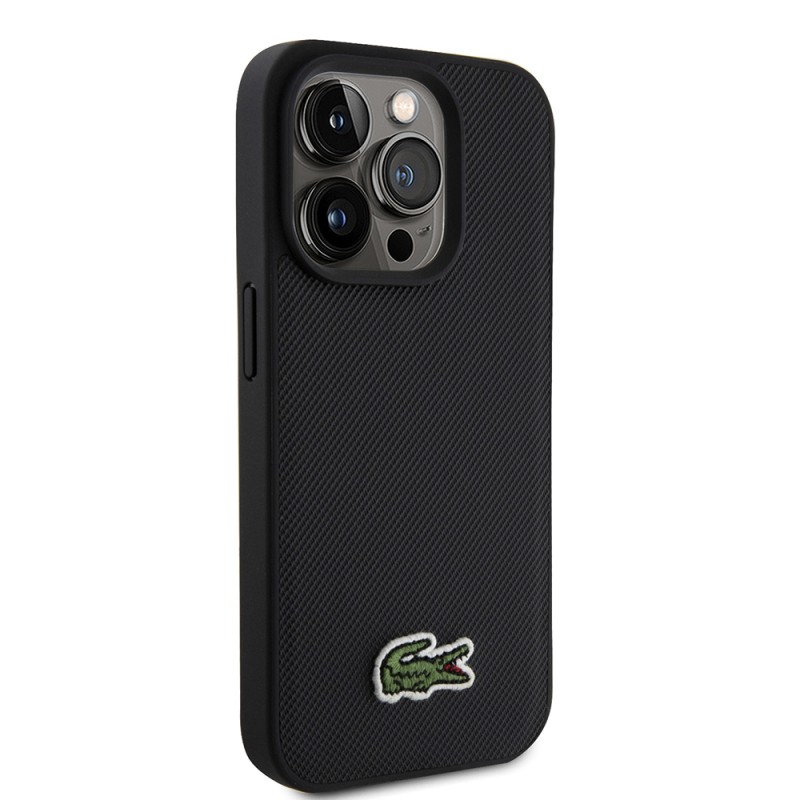 Apple iPhone 15 Pro Max Kılıf Lacoste Orjinal Lisanslı PU Pike Desenli Arka Yüzey İkonik Timsah Dokuma Logolu Kapak + Type-C Kablo 1.5m - 4