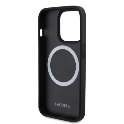 Apple iPhone 15 Pro Max Kılıf Lacoste Orjinal Lisanslı PU Pike Desenli Arka Yüzey İkonik Timsah Dokuma Logolu Kapak + Type-C Kablo 1.5m - 7