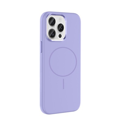 Apple iPhone 15 Pro Max Kılıf M-Safe Şarj Özellikli Metal Kamera Çerçeveli Zore Edi Silikon Kapak - 12