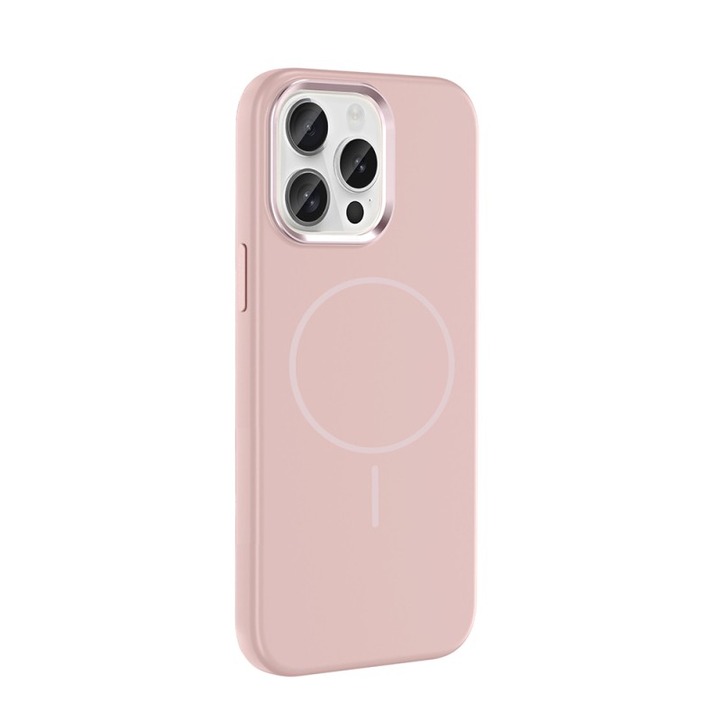Apple iPhone 15 Pro Max Kılıf M-Safe Şarj Özellikli Metal Kamera Çerçeveli Zore Edi Silikon Kapak - 11