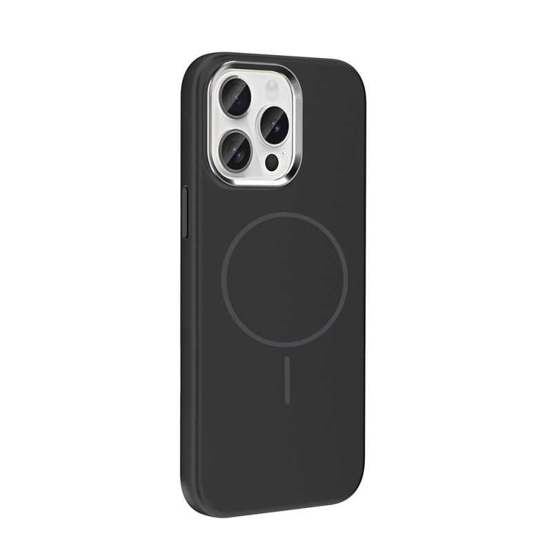 Apple iPhone 15 Pro Max Kılıf M-Safe Şarj Özellikli Metal Kamera Çerçeveli Zore Edi Silikon Kapak - 15