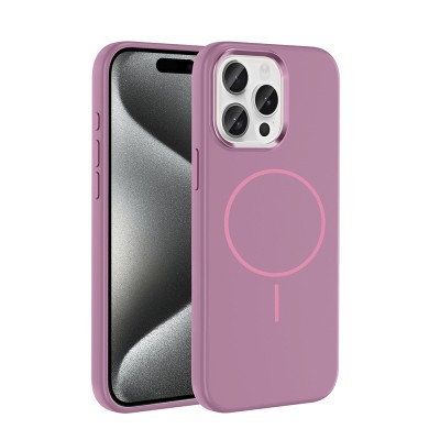 Apple iPhone 15 Pro Max Kılıf M-Safe Şarj Özellikli Metal Kamera Çerçeveli Zore Edi Silikon Kapak - 7