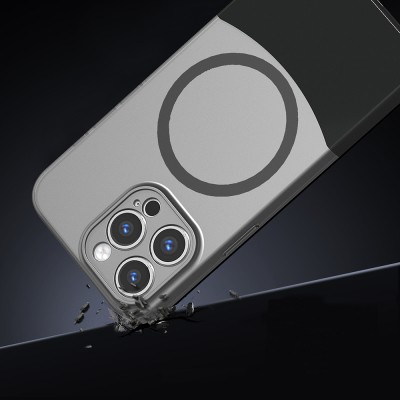 Apple iPhone 15 Pro Max Kılıf M-Safe Şarj Özellikli Mıknatıslı Zore Duble Kapak - 7