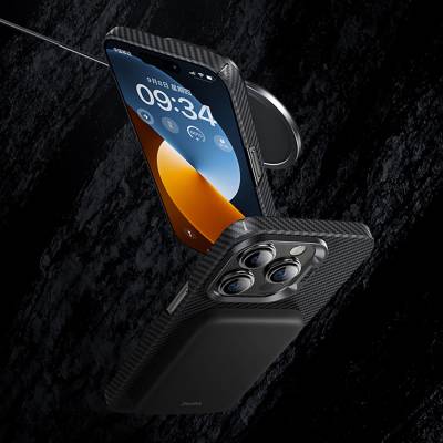 Apple iPhone 15 Pro Max Kılıf M-safe Özellikli Karbon Fiber Benks Essential ArmorAir 600D Kevlar Kapak - 5